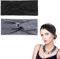 WLLHYF 2 x Turban-Stirnbänder für Frauen breite Stirnbänder Stretch-Turban geknotete Haarbänder modische Haarbänder für Mädchen niedliches Haar-Accessoires Yoga Laufen Sport (Dunkelgrau/Schwarz)