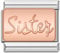 M&S A-Z Rose Gold Family Mum Daughter Grandad Grandma Sister Brother 9mm Italian Charm Compatible With Nomination Bracelet (Sister)