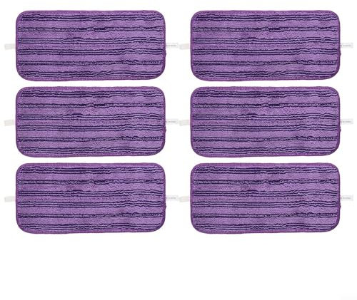 BlissfulAbode Lot de 4/6 Lingette Réutilisable pour Swiffer Wet Jet Chiffon Rechange pour Swiffer Wet Jet Microfibre Lavable Nettoyer Le Sol Sec ou Humide (PAQUET DE 6)