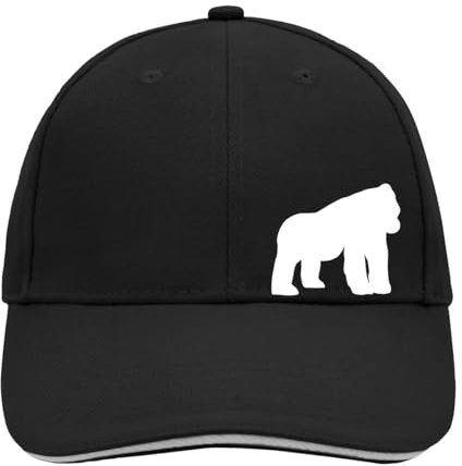 Huuraa Cappy Mütze Gorilla Silhouette Geschenk Black/Light Grey Gorilla Präsent