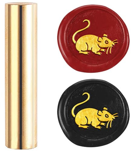 DELORIGIN Maus Mini Messing Stempel Pistole Wachssiegel Vintage 15mm Siegelstempel Personalisiert Wachssiegel für Hochzeitseinladungen Umschläge Halloween Weihnachten Weinverpackung