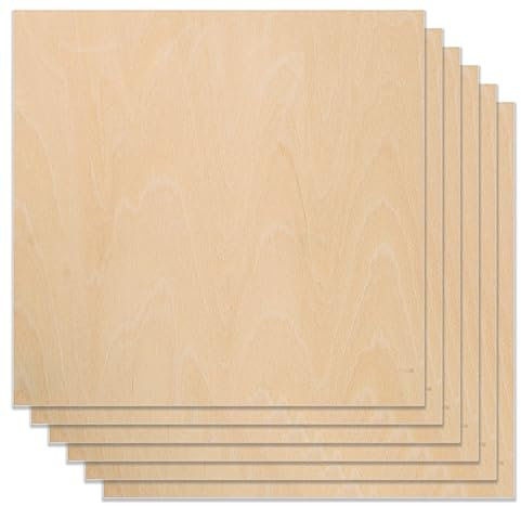 Placas de madera contrachapada de 3 mm, Contrachapado Placa de Tilo, 6 piezas 11.8x11.8 pulgadas Hojas de madera contrachapada A4 espesor de 3mm contrachapado de tilo para grabado
