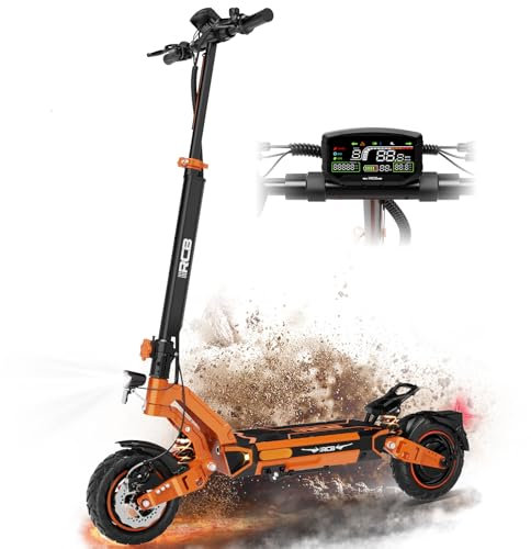 RCB D7 Trottinette électrique Adulte, 20.8Ah Batterie,Autonomie 80-90KM, Motor 500W, Pneus Antidéflagrant 10, Jusqu'à 25 km/h, Contrôle APP, Pliable Scooter électrique, Double Frein, Double Amortiss