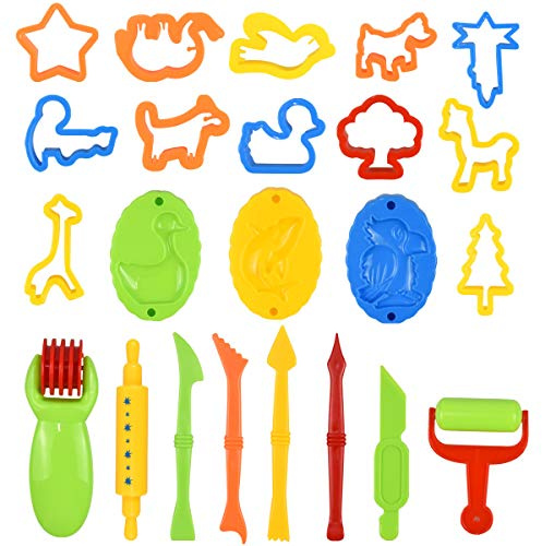 Gudalea 26 Pièces Outils de Pâte À Modeler, Emporte-pièces Moules Kit, Accessoire Pâte à Modeler, Argile Pâte à Modeler Coupeurs de Biscuits pour Enfants