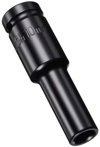 MACHSWON 2Pcs 1/2 Inch Drive - 10mm Deep Impact Socket with 6 Point Design, Heat-Treated Cr-V Steel 78mm Length, Metric Sizes