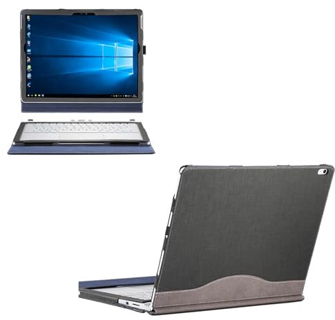Detachable Laptop Case for Microsoft Surface Book 3 2 1 13.5 inch [Not Other Models] Tablet PC Cover Notebook Sleeve Computer Bag with Stylus Holder (Grey, 13.5 inch)