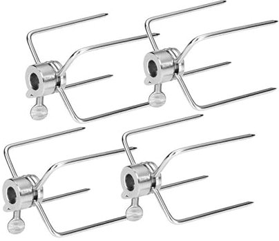 Lot de 4 fourchettes à grillades en acier inoxydable pour barbecue, rôtissoire à viande, convient pour les grillades en plein air, les pique-niques