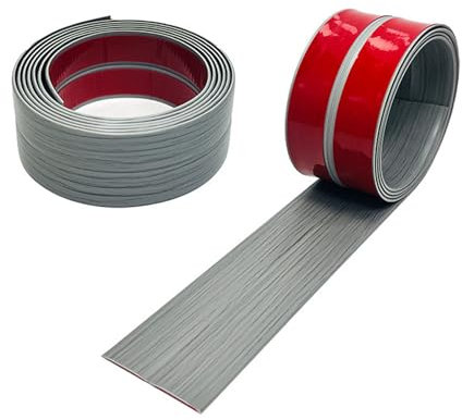 Plinthe souple en PVC autocollant de 3 m pour cuisine et salle de bain - Bande de finition flexible (grain de bois gris, 30 x 30 mm)