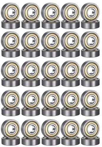 50 Pack 608 ZZ Kugellager, 8mm x 22mm x 7mm Metall Double Shielded Miniatur Rillenkugellager für Skateboard Roller Inline Skates