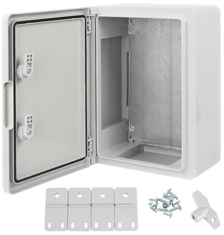 Armadio di distribuzione da parete con piastra di montaggio zincata, scatola industriale di controllo vuoto in plastica ABS con porta di protezione IP65, dimensioni 250 x 350 x 150