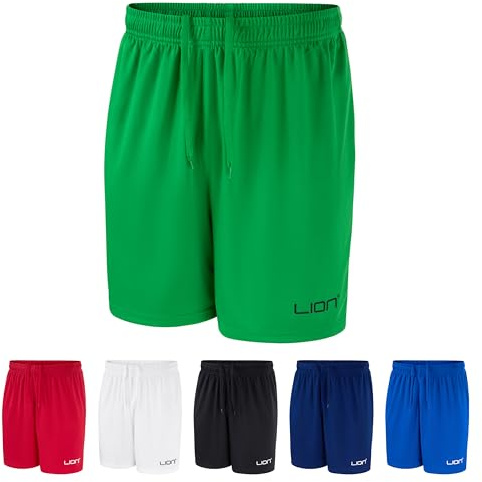 LION SPORTSWEAR Men's Football Shorts – Multi-Sport PE Teamwear – Unisex Kids & Adults Sizes – Breathable Athletic Fit