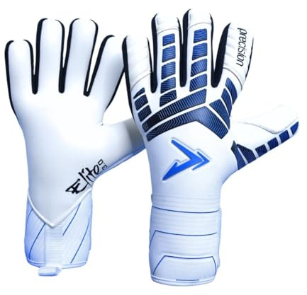 Precision Elite 3.0 Giga Goalkeeper Gloves, 4 mm Giga Latex Grip, Super Lite Negative Cut, All Weather Strapless or Strapped Fit
