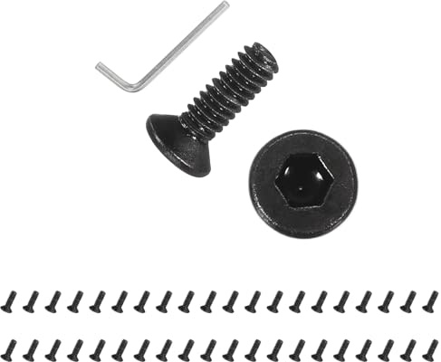 PATIKIL M2x6 Mm Flachkopf-Innensechskantschrauben, 100 Stk Kohlenstoffstahl Flachsenkkopfschrauben Innensechskantantrieb Maschinenschrauben 10.9 Für Maschinenbauindustrie, Schwarz