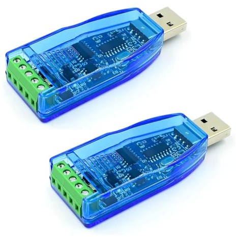 GERUI 2 Stück USB auf RS485 Konverter Adapter, Industriell | Kompatibel mit Windows 10, 8, 7, XP, Vista, Linux, Mac OS