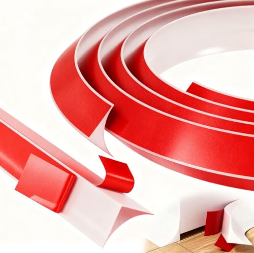 5M Self Adhesive Flexible PVC Quadrant Trim, Protective Waterproof Ceiling Coving, Peel & Stick Laminate Flooring Beading, Wall Corner Tile Edging Strip for Skirting Board & Kitchen Wall Panelling