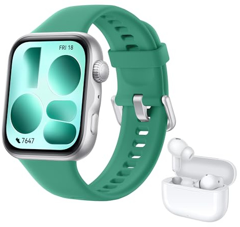 HUAWEI Watch FIT 5 Smartwatch Verde+FreeBuds SE 4 Beige, GPS, 2500 Nits | 1,82″ Pantalla AMOLED, Ultraligero, Pago NFC, 5ATM, Hasta 10 Días Autonomía, Modos de Entrenamiento, Seguimiento de Salud