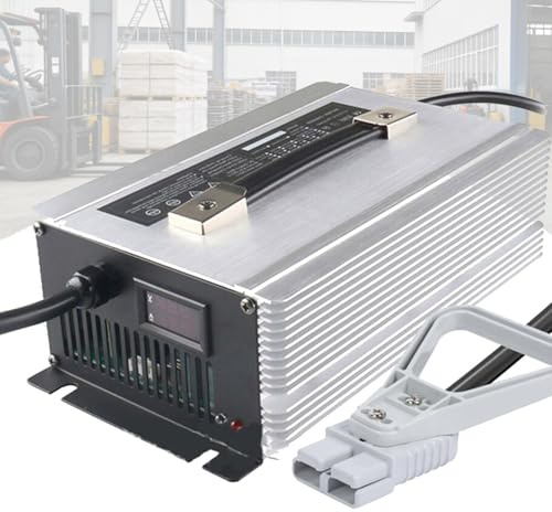 HYDTGZ Chargeur de Batterie pour Chariots Élévateurs avec Prise Anderson 350 A Chargeur Intelligent 2000 W 3 Étapes pour Batteries au Plomb Acide,Argent,36V 40A