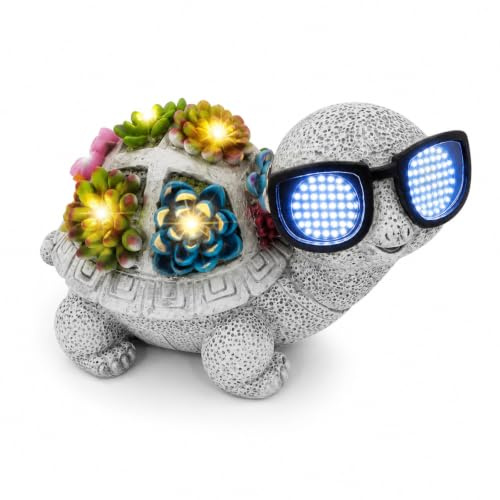Solarleuchte Schildkröte, Gartenfiguren für Außen mit Solar Laterne, Gartendeko Schildkröte, Terrassen Deko Garten, Wasserdicht Solarlampe Schildkröte Gartenfigur, Geburtstagsgeschenk für Mama/Frauen