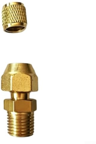 Aprilsunnyzone Conector NPT de latón bidireccional 10 piezas utilizado para conversión de tubería de aire acondicionado para refrigeración comercial (1 x 2 A con tapa)