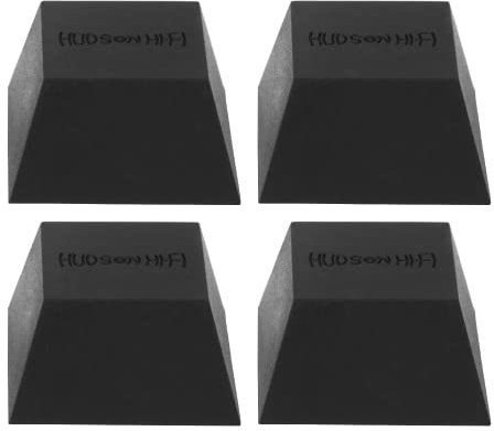 Block Silicone Isolation Feet - 4-Pack Subwoofer Isolation Pad w/ 37.5 lbs Capacity - Pads for Small Speakers, Speaker Spikes & Turntable Isolation Pads for Reduced Vibration & Resonance