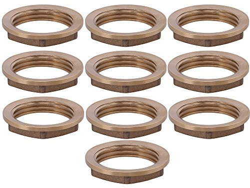 10 Pcs 1 Inch Copper BSPT Pipe Thread Hexagonal Nut Flange Thicken Tube Connector Fixing Seal Water Tank Joint
