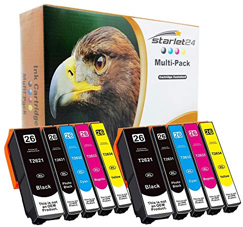 10er-Set Druckerpatronen alternativ zu Epson T2621 T2631 T2632 T2633 T2634 Expression Premium XP-510 XP-520 XP-600 XP-605 XP-610 XP-615 XP-620 XP-625 XP-700 XP-710 XP720 XP800 XP810 XP820