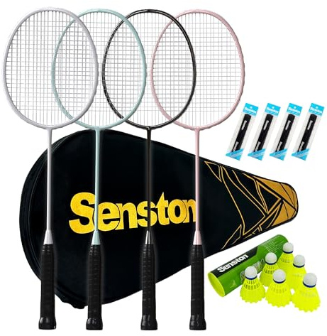 Senston Professional 90g Lightweight Badminton Set of 4 for Backyard Family
