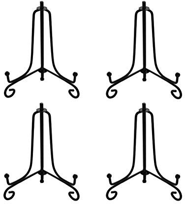 3.5 Inch Black Mini Iron Stand Cookie Holder Display Stand Place Card Holder Display Easels at Weddings, Birthday Party(4 pack)