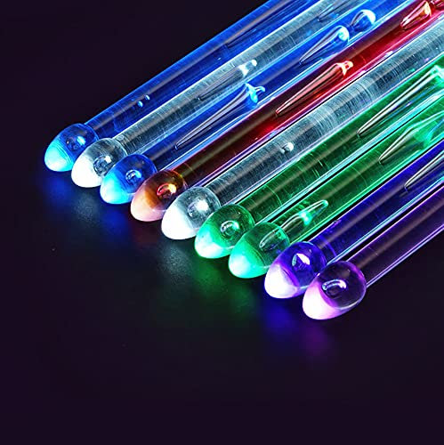 Wiederaufladbare LED-Drumsticks Mit 15 Farbwechseln - Aufbewahrungstasche, Leuchtet Im Dunkeln, Drummer-Geschenke, Leuchtende Kunststoff-Sticks Für Erwachsene, Personalisiert (2 Stück)