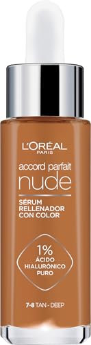 L'Oréal Paris Accord Parfait Sérum con Color con Ácido Hialurónico Tono 7-8 Tan-Deep