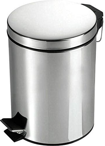 NEW METAL 5L CHROME PEDAL BIN KITCHEN TOILET RUBBISH HYGIENIC HOME PAPER DUSTBIN