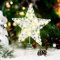 Adorno para árbol de Navidad, Copa de Estrella LED con Copo de Nieve Blanco, Tapa de árbol de Nieve con Pentagrama Iluminado con 20 Mini Luces para Decoración de árboles de Navidad, Talla Mediana