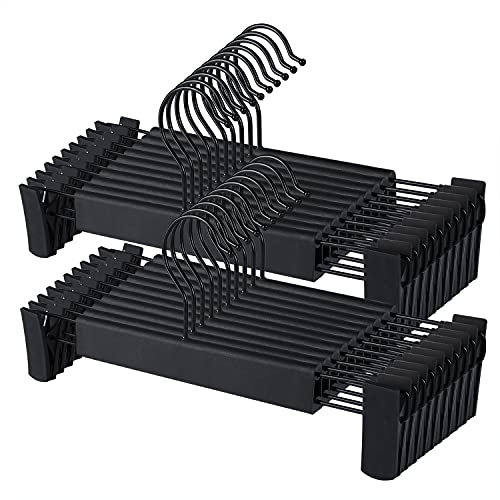 Trouser Skirt Hangers with Clip- Clothes Hangers for Skirts Trousers Pants(20 Pack)