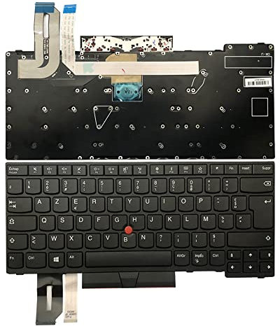 Gintai Azerty Teclado francés für Lenovo Thinkpad L380, L380 Yoga, L390, L390 Yoga, E480, L480, T480S, E485, E490, L490, T490, E495, T495 01YP491, 01YP251, 01YP331, 01YP411 Keyboard NoBacklit Laptop