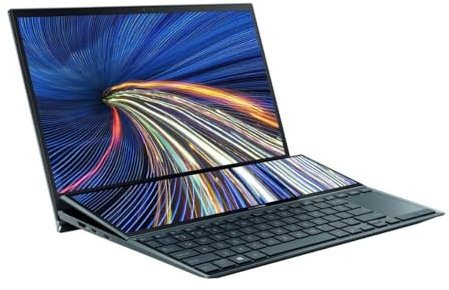 ASUS ZenBook Duo 14 UX482 14” FHD Touch Display, Intel Evo Platform, Core i7-1195G7, 8GB RAM, 512GB PCIe SSD, ScreenPad Plus, Windows 11 Home, WiFi 6E, Celestial Blue, UX482EAR-DH71T