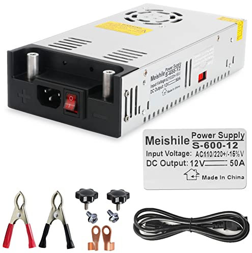 Upgrade Schalternetzteil DC 12V 50A 600W DIY Clips Taster Trafo 230V AC auf DC Netzteil Transformator Industriell 40/30A LED Lichtleiste Lampe 3D Drucker Motor Pumpe Amplifier SMPS 110V/220V Button