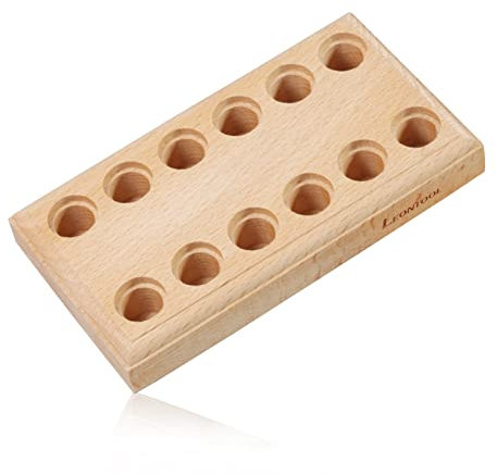 LEONTOOL Wooden Plier Organizer - Rectangular Hardwood Pliers Holder with 12 Holes Storage Box for Jeweller