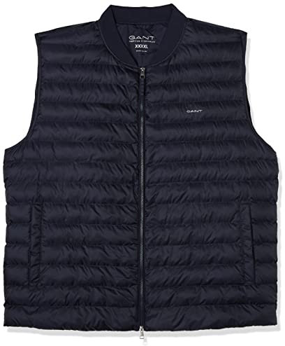 GANT Men's Light Padded Bomber Vest, Evening Blue, S