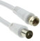 kenable Cable coaxial de satélite a TV tipo F Plug to RF Fly Lead RG59 1,5 m blanco [1,5 metros]