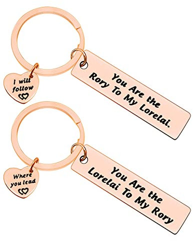 Ximalun Mother Daughter Keyring Set Lorelai and Rory Keyring Set Best Friend Gift Sister Gift TV Show Inspired Gift Gilmore Girls Gift Mothers Day Gifts Christmas Birthday Gifts