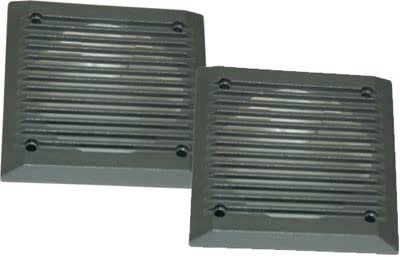 MASTERLINE Griglie quadrate in plastica GRIGIE per altoparlanti auto diametro 100 mm. Coppia UNIVERSALI. Disponibili anche in colore NERO.