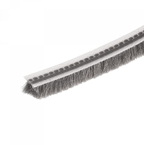 sourcing map Brush Seal Weather Stripping (1/4 x1/4 x16.4ft), Card Slot Elastic Door Brush Strip - for Sliding Sash Door Window Wardrobe Seal