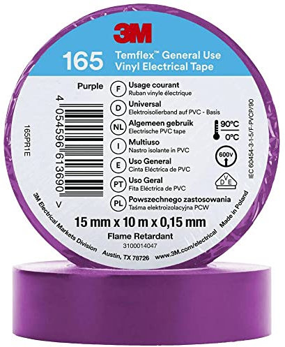 3M Temflex™ 165 165PR1E Isolierband Temflex™ 165 Violett (L x B) 10m x 15mm