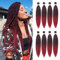 Leeven 20 Zoll Pre Stretched Braiding Hair 8 Packs Ombre Burgundy Red EZ Braids for Goddess Box Braid Hair Extensions /20 Inch 1B900#