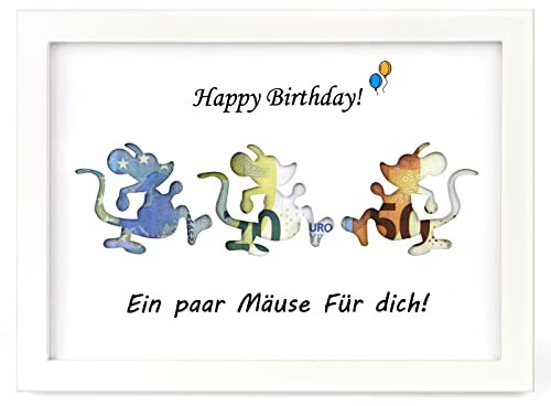 Ukaeno Geldgeschenke Geburtstag, Kreative Geldgeschenk Verpackung, Lustige Geld Geschenk, DIN A5 (Weiß)