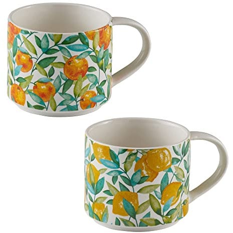 Price & Kensington Set of 2 Orange & Lemon Trail Mugs 350ml