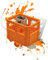 Batterie Bier Kasten Batteriekasten Batteriekiste Batteriebox Aufbewahrungsbox Minikiste Minibox für Aufbewahrung von Batterien AA, AAA, 9V, Leerkiste - 3D gedruckt (9 Volt, Orange)