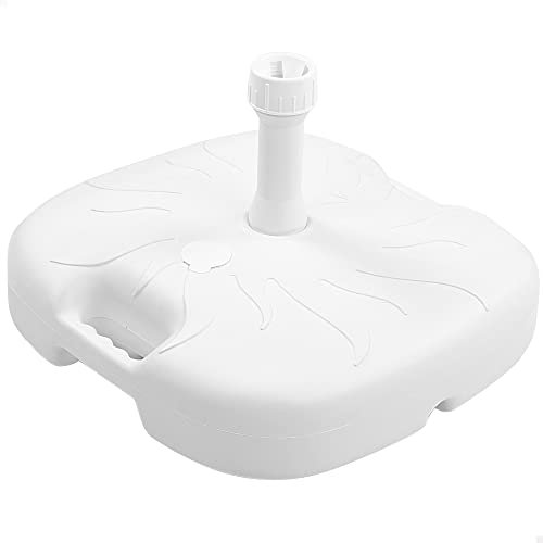 AKTIVE 61140 - Base para sombrilla, Bases para sombrillas, Soporte para Parasol, pie para sombrillas, Base rellenable Blanca, Medidas 45x29cm, Resistente, Soportes para sombrillas y parasoles