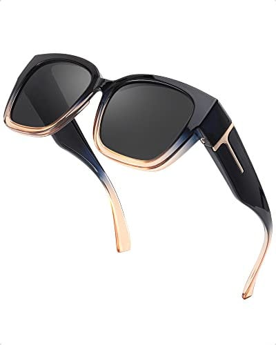 SIPHEW Polarisiert Überzieh Sonnenbrille für Brillenträger Damen Herren, Überbrille Clip on Normale Brille UV400 Schutz