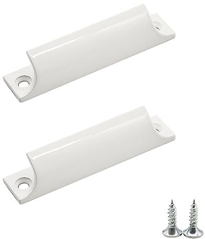 Fezf 2 pezzi Maniglie in lega di alluminio Maniglia per porta scorrevole Adatto per porte scorrevoli, porte in legno, finestre con viti-Bianco